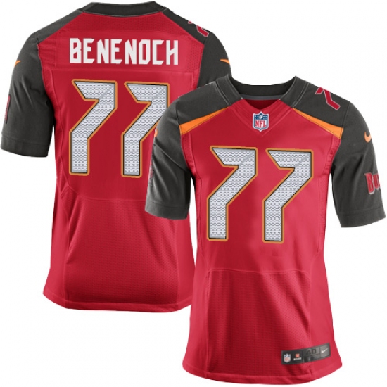 Men's Nike Tampa Bay Buccaneers #77 Caleb Benenoch Elite Red Team Color NFL Jersey - Ujersey