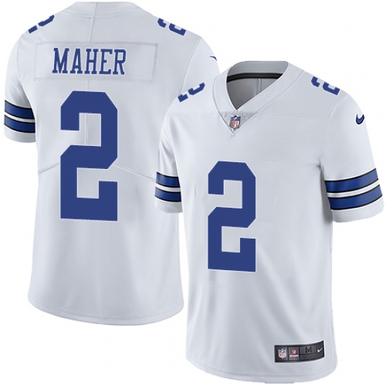 Men's Nike Dallas Cowboys #2 Brett Maher White Vapor Untouchable Limited Player NFL Jersey - Ujersey