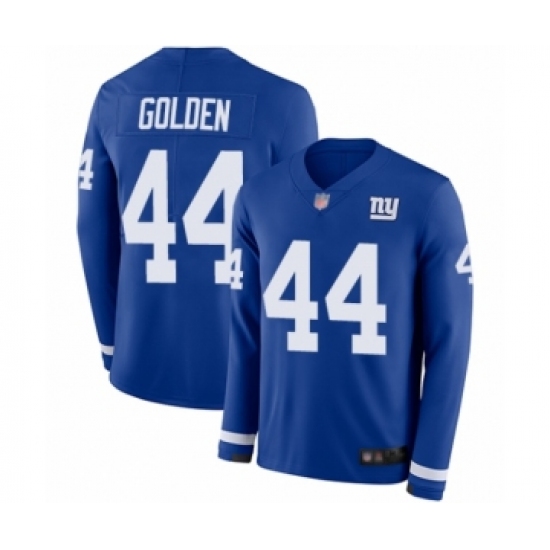 Youth New York Giants #44 Markus Golden Limited Royal Blue Therma Long Sleeve Football Jersey - Ujersey