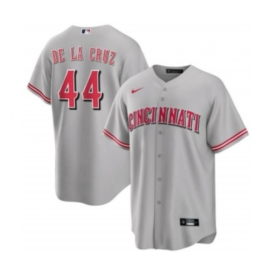 Men's Cincinnati Reds #44 Elly De La Cruz Gray Cool Base Stitched Baseball Jersey