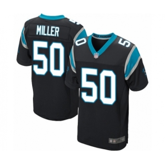 Men's Carolina Panthers #50 Christian Miller Elite Black Team Color Football Jersey - Ujersey
