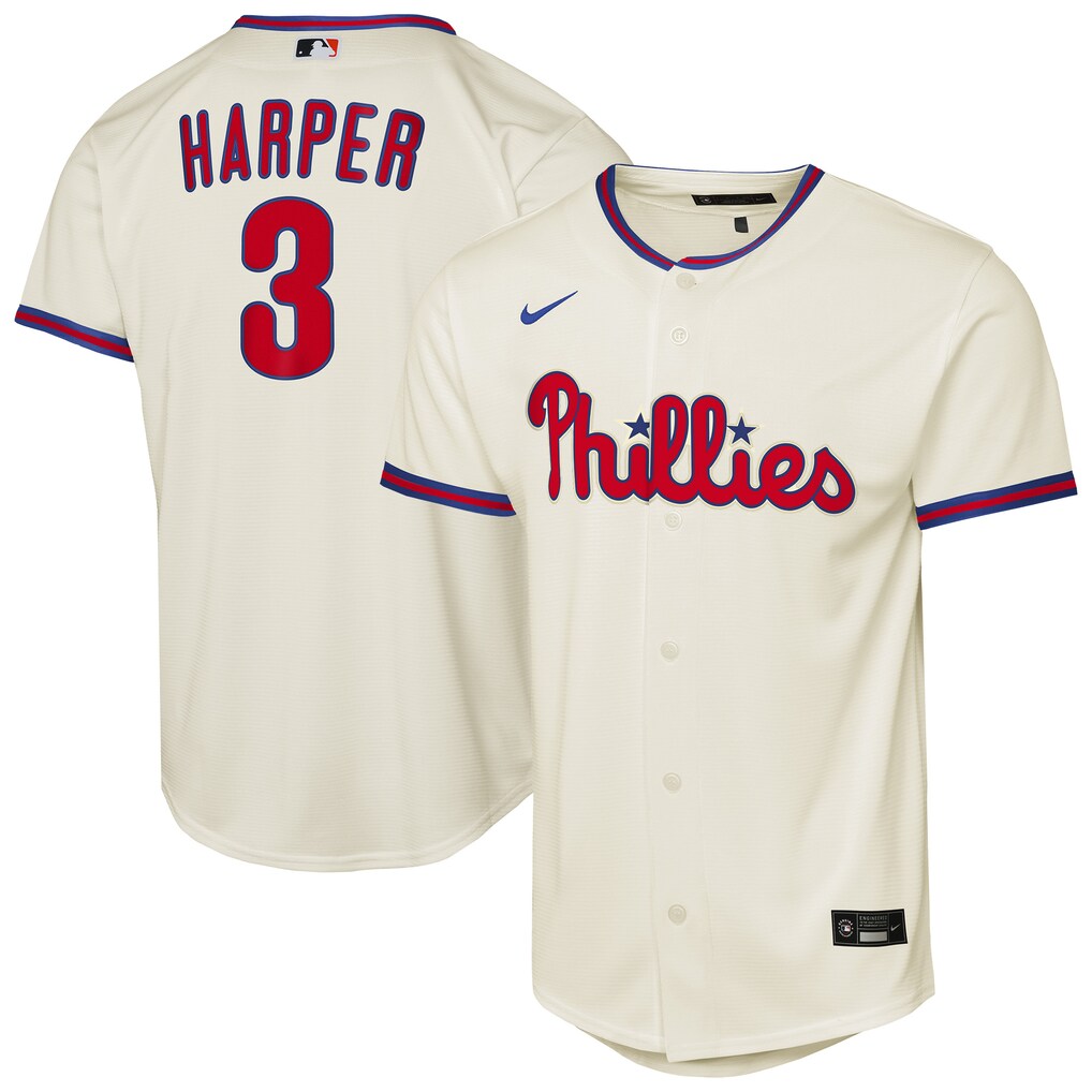 Youth Philadelphia Phillies Bryce Harper Nike Cream Alternate 2 Replica Jersey - Ujersey NHL