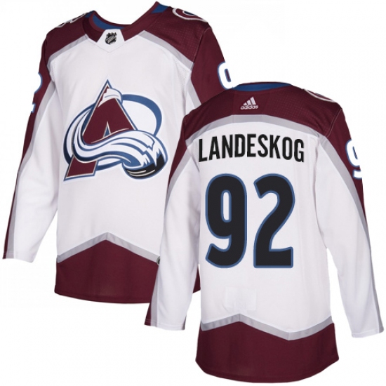 Men's Adidas Colorado Avalanche #92 Gabriel Landeskog White Road Authentic Stitched NHL Jersey - Ujersey