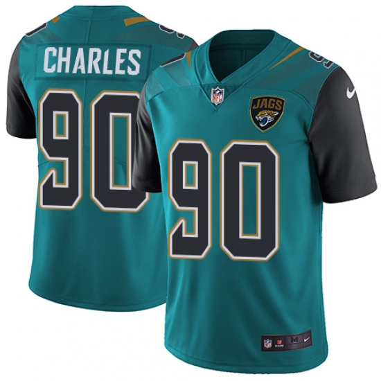 Youth Nike Jacksonville Jaguars #90 Stefan Charles Teal Green Team Color Vapor Untouchable Limited Player NFL Jersey - Ujersey