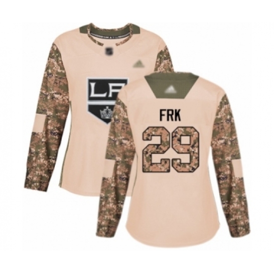 Women's Los Angeles Kings #29 Martin Frk Authentic Camo Veterans Day Practice Hockey Jersey - Ujersey