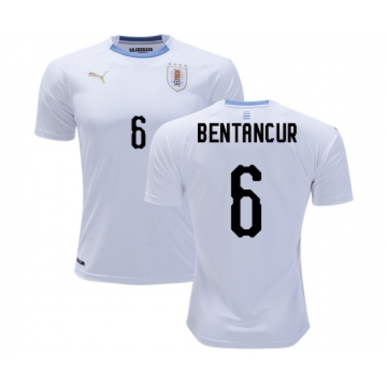 Uruguay #6 Bentancur Away Soccer Country Jersey