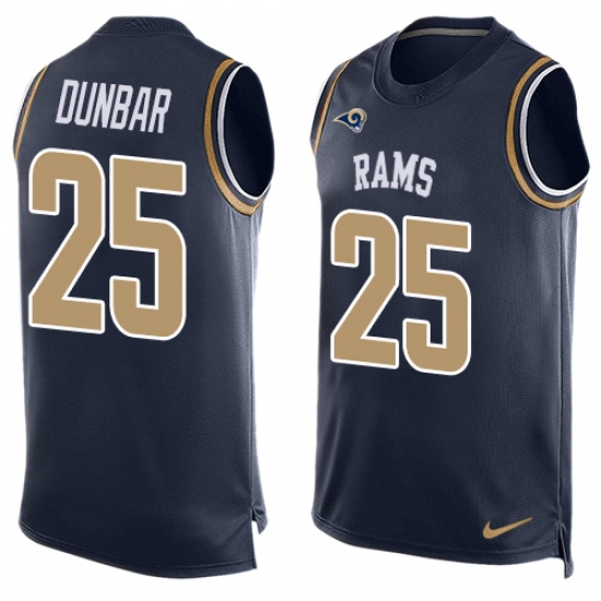 Men's Nike Los Angeles Rams #25 Lance Dunbar Limited Navy Blue Player Name & Number Tank Top NFL Jersey - Ujersey