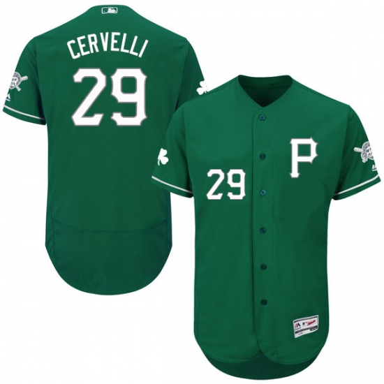 Men's Majestic Pittsburgh Pirates #29 Francisco Cervelli Green Celtic Flexbase Authentic Collection MLB Jersey - Ujersey