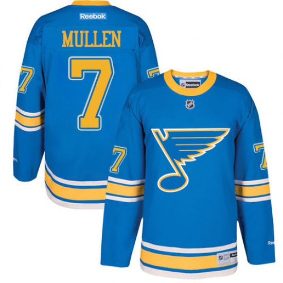 Men's Reebok St. Louis Blues #7 Joe Mullen Premier Blue 2017 Winter Classic NHL Jersey - Ujersey