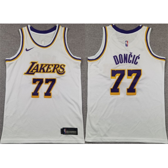 Youth Los Angeles Lakers #77 Luka Doncic White 2025 Association Edition Stitched Basketball Jersey - Ujersey