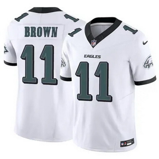 Youth Philadelphia Eagles #11 A.J. Brown White F U S E Stitched NFL Jersey - Ujersey