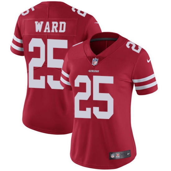 Women's Nike San Francisco 49ers #25 Jimmie Ward Red Team Color Vapor Untouchable Limited Player NFL Jersey - Ujersey