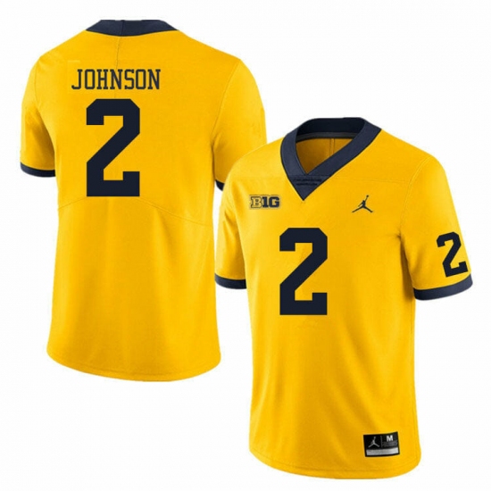 Men's Michigan Wolverines #2 Will Johnson Yellow Stitched Jersey - Ujersey