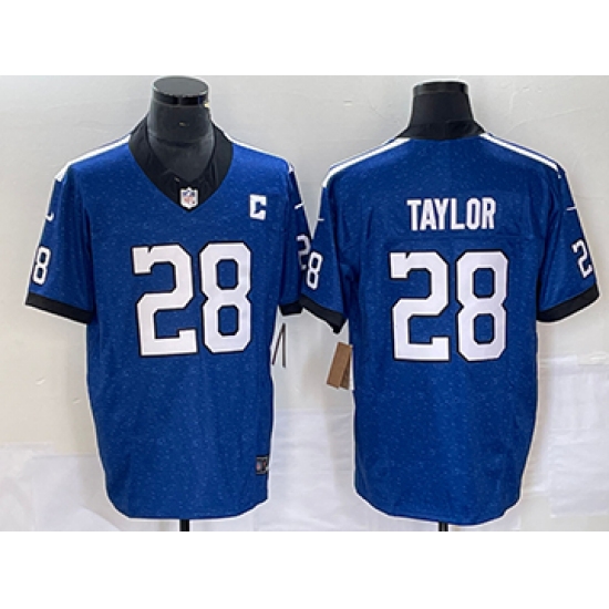 Men's Nike Indianapolis Colts #28 Jonathan Taylor Blue Royal Indiana Nights Alternate Limited Jersey - Ujersey