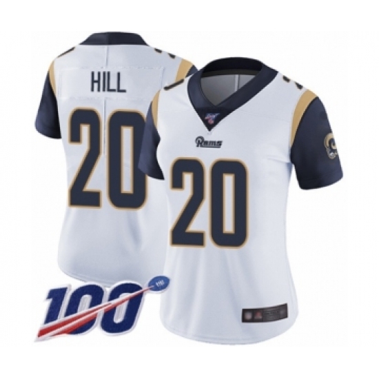 Women's Los Angeles Rams #20 Troy Hill White Vapor Untouchable Limited Player 100th Season Football Jersey - Ujersey