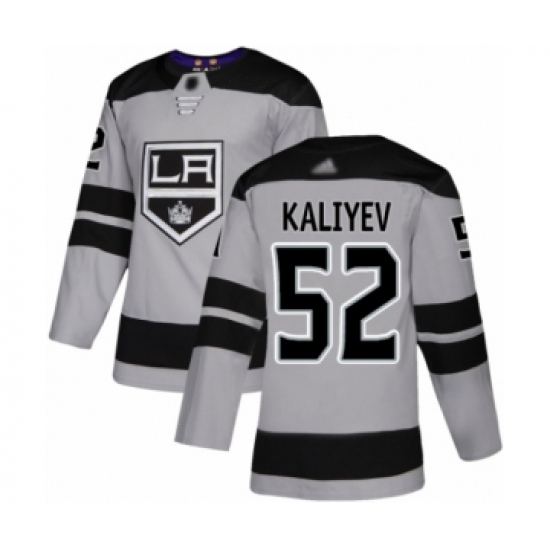 Youth Los Angeles Kings #52 Arthur Kaliyev Authentic Gray Alternate Hockey Jersey