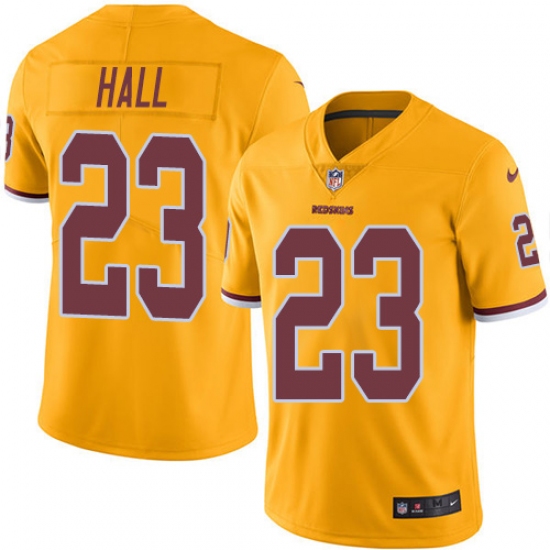 Youth Nike Washington Redskins #23 DeAngelo Hall Limited Gold Rush Vapor Untouchable NFL Jersey