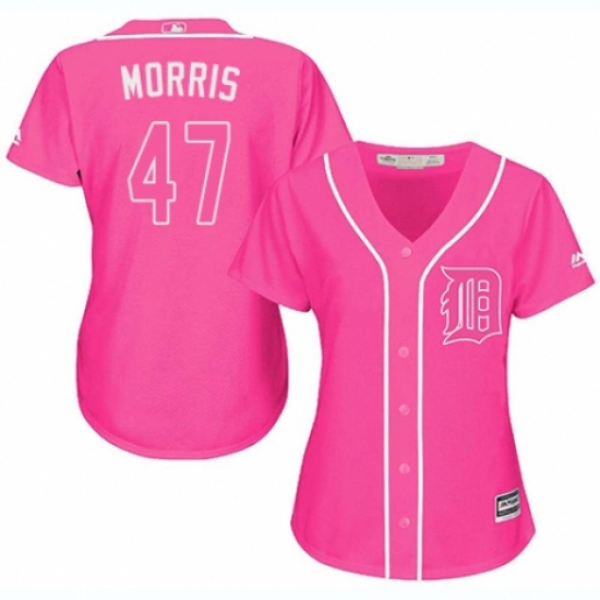 Women's Majestic Detroit Tigers #47 Jack Morris Replica Pink Fashion Cool Base MLB Jersey - Ujersey