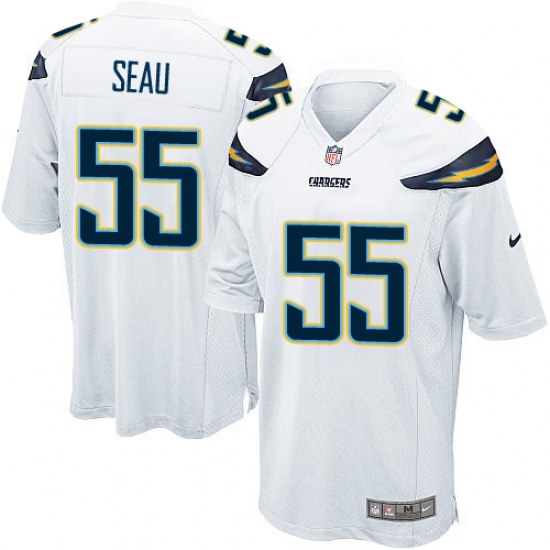 Men's Nike Los Angeles Chargers #55 Junior Seau Game White NFL Jersey - Ujersey