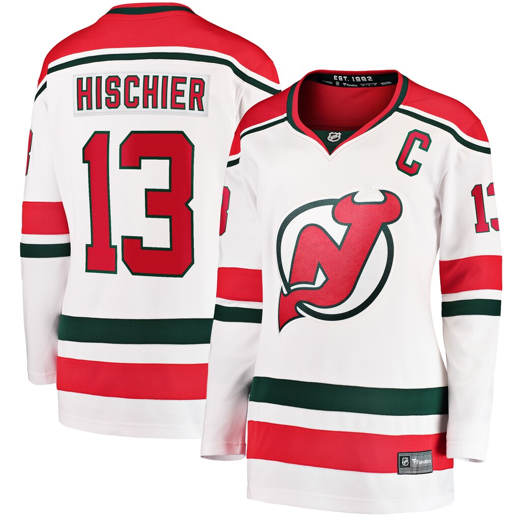 Women's New Jersey Devils Nico Hischier Fanatics White Alternate Breakaway Jersey