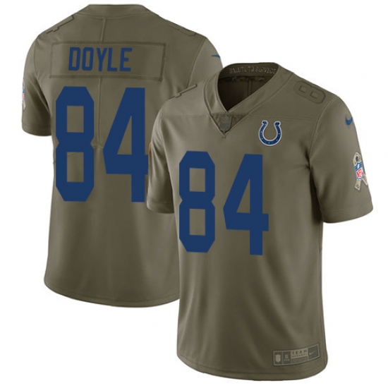 Youth Nike Indianapolis Colts #84 Jack Doyle Limited Olive 2017 Salute to Service NFL Jersey - Ujersey