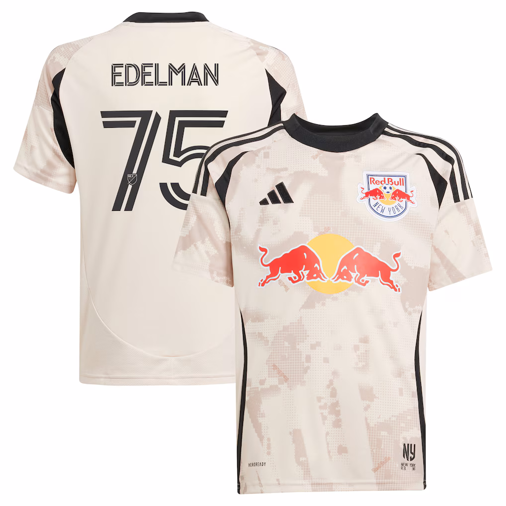 Youth New York Red Bulls Daniel Edelman adidas Tan 2025 Stone Kit Replica Player Jersey - Ujersey NHL