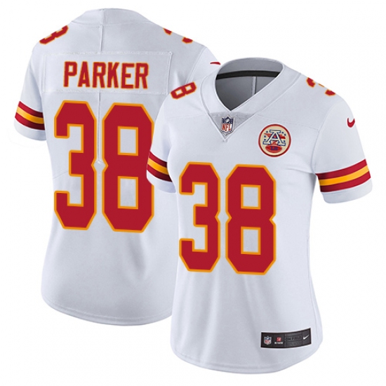Women's Nike Kansas City Chiefs #38 Ron Parker White Vapor Untouchable Limited Player NFL Jersey - Ujersey