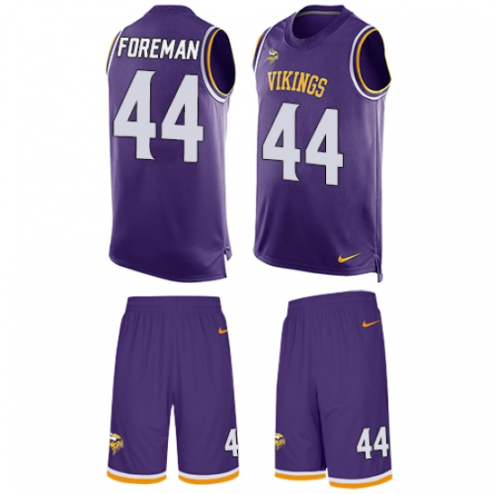 Men's Nike Minnesota Vikings #44 Chuck Foreman Limited Purple Tank Top Suit NFL Jersey - Ujersey
