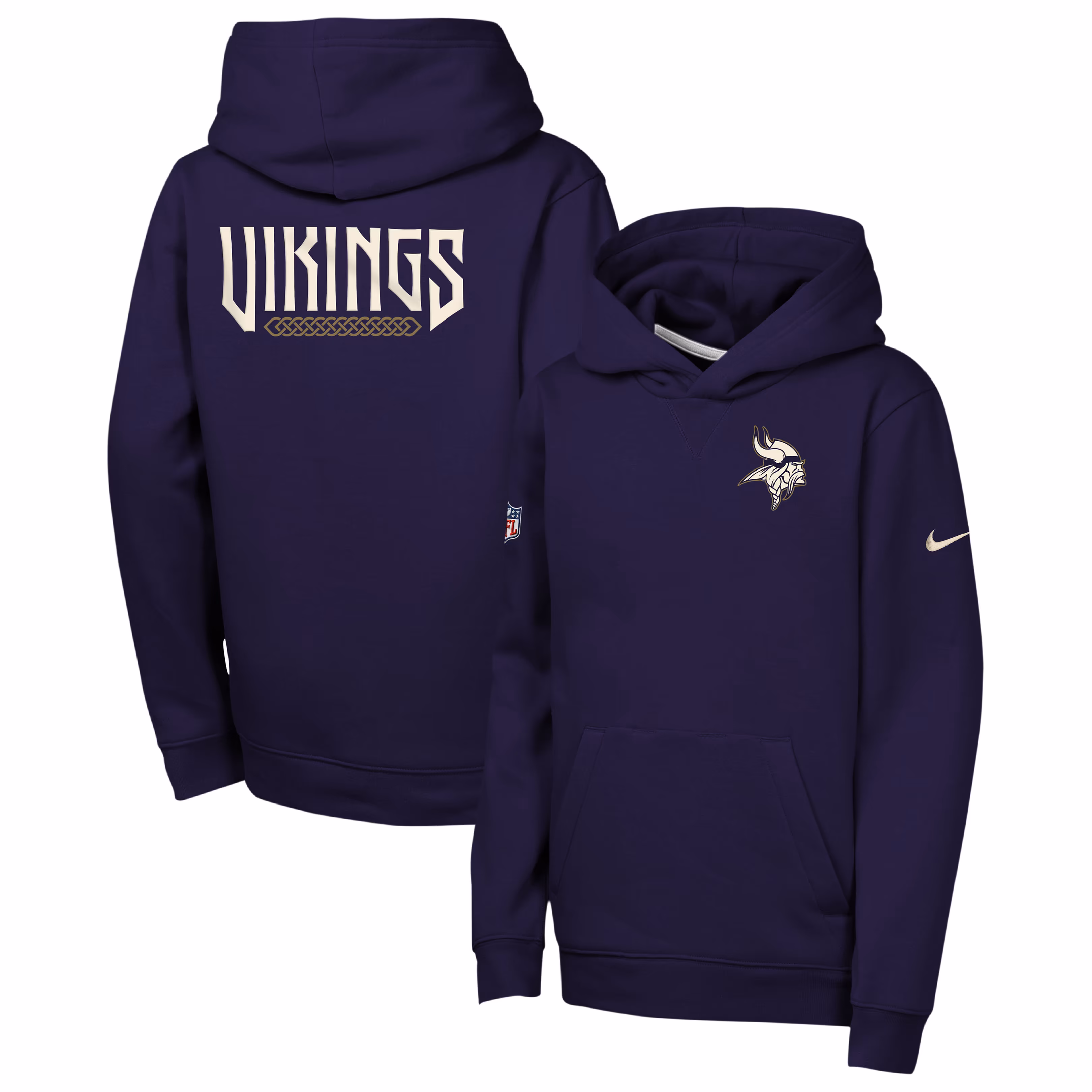 Youth Minnesota Vikings  Nike Purple 2026 Rivalries Collection Sideline Club Fleece Pullover Hoodie - U-jersey