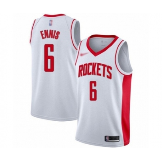 Youth Houston Rockets #6 Tyler Ennis Swingman White Finished Basketball Jersey - Association Edition - Ujersey