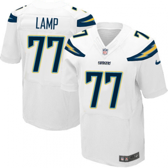 Men's Nike Los Angeles Chargers #77 Forrest Lamp Elite White NFL Jersey - Ujersey