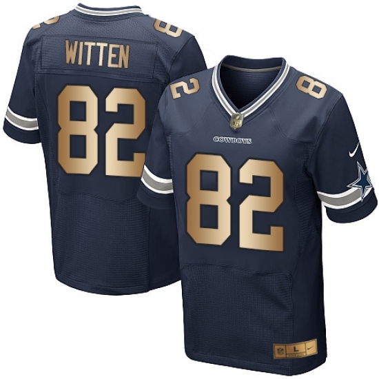 Men's Nike Dallas Cowboys #82 Jason Witten Elite Navy/Gold Team Color NFL Jersey - Ujersey