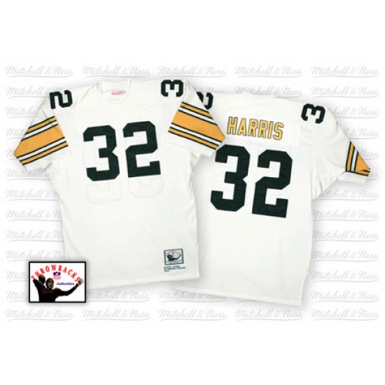 Mitchell And Ness Pittsburgh Steelers #32 Franco Harris White Authentic Throwback NFL Jersey - Ujersey
