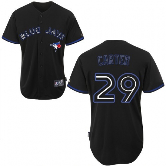 Men's Majestic Toronto Blue Jays #29 Joe Carter Authentic Black Fashion MLB Jersey - Ujersey