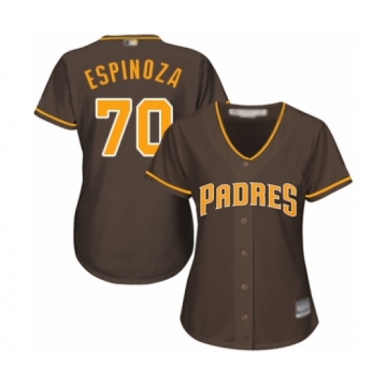 Women's San Diego Padres #70 Anderson Espinoza Authentic Brown Alternate Cool Base Baseball Player Jersey - Ujersey