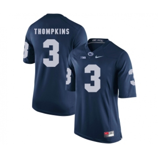 Penn State Nittany Lions 3 DeAndre Thompkins Navy College Football Jersey - Ujersey