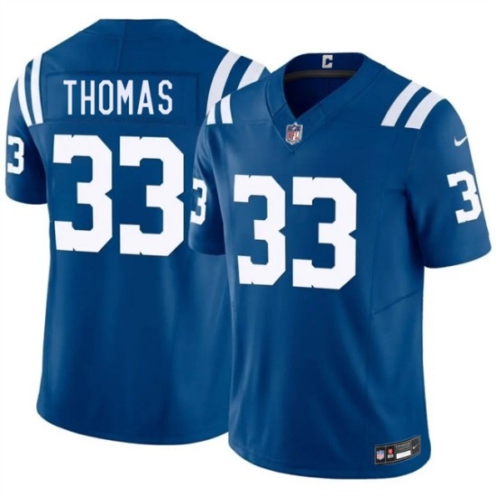 Men's Indianapolis Colts #33 Juanyeh Thomas Blue 2026 F.U.S.E. Vapor Limited Football Stitched Jersey - Ujersey