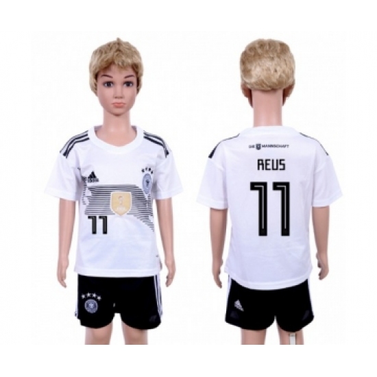 Germany #11 Reus White Home Kid Soccer Country Jersey