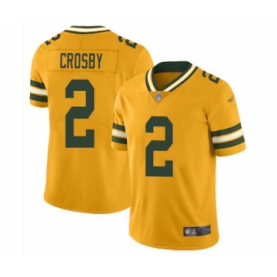 Men's Green Bay Packers #2 Mason Crosby Limited Gold Inverted Legend Football Jersey - Ujersey