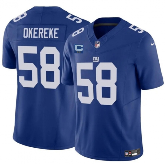 Men's New York Giants #58 Bobby Okereke Blue 2025 F.U.S.E. With 2-Star C Vapor Untouchable Limited Football Stitched Jersey - Ujersey