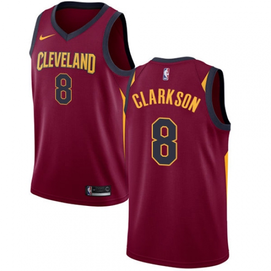 Youth Nike Cleveland Cavaliers #8 Jordan Clarkson Swingman Maroon NBA Jersey - Icon Edition - Ujersey