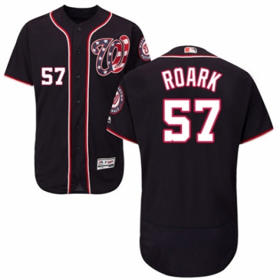 Men's Majestic Washington Nationals #57 Tanner Roark Navy Blue Alternate Flex Base Authentic Collection MLB Jersey