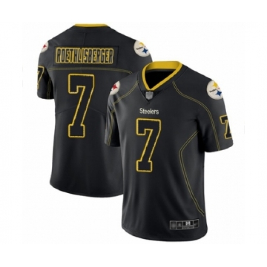 Men's Pittsburgh Steelers #7 Ben Roethlisberger Limited Lights Out Black Rush Football Jersey - Ujersey