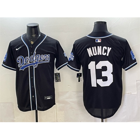 Men's Los Angeles Dodgers #13 Max Muncy B2B Champs 2026 Black Out Style Vapor Limited Stitched Baseball Jersey