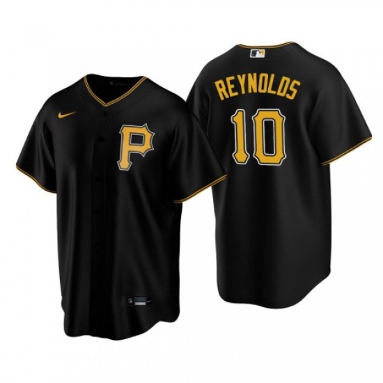 Men's Pittsburgh Pirates #10 Bryan Reynolds Nike Black Alternate Team Logo Coolbase Jersey - Ujersey