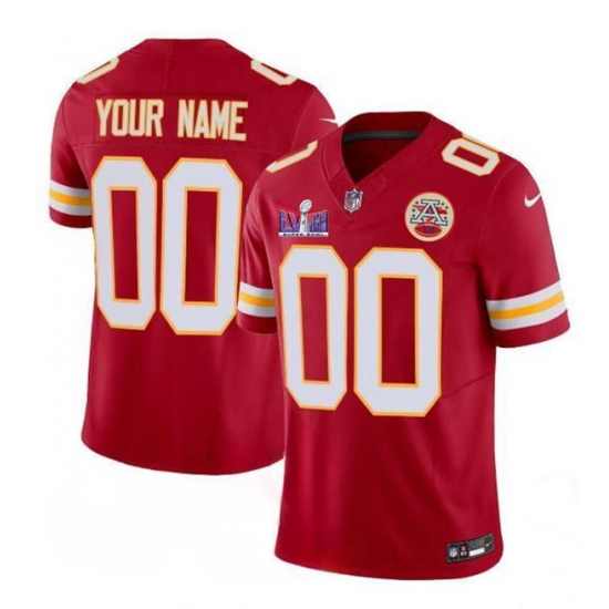 Men's Kansas City Chiefs Active Player Custom Red 2024 F.U.S.E. Super Bowl LVIII Patch Vapor Untouchable Limited Football Stitched Jersey - Ujersey