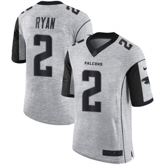 Men's Nike Atlanta Falcons #2 Matt Ryan Limited Gray Gridiron II NFL Jersey - Ujersey