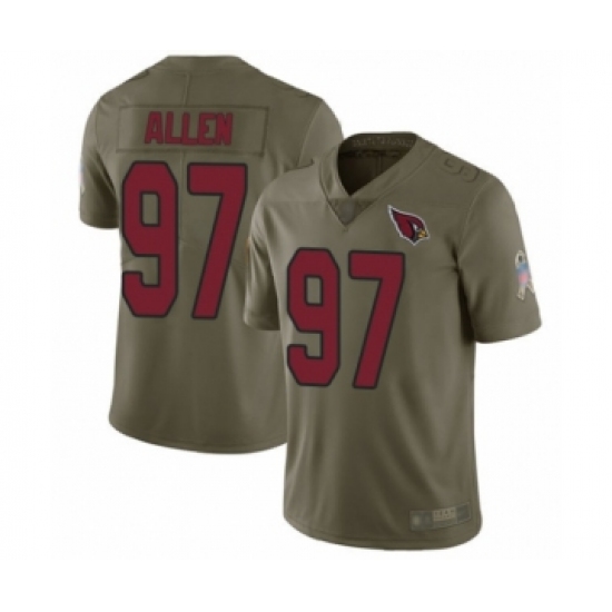 Men's Arizona Cardinals #97 Zach Allen Limited Olive 2017 Salute to Service Football Jersey - Ujersey