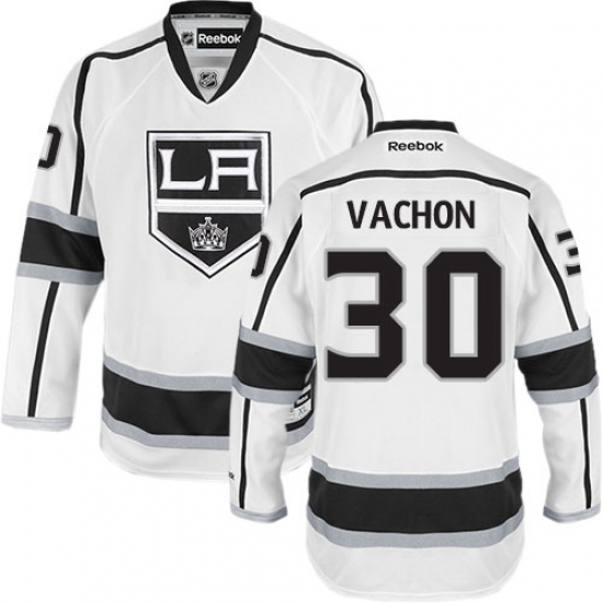 Men's Reebok Los Angeles Kings #30 Rogie Vachon Authentic White Away NHL Jersey - Ujersey