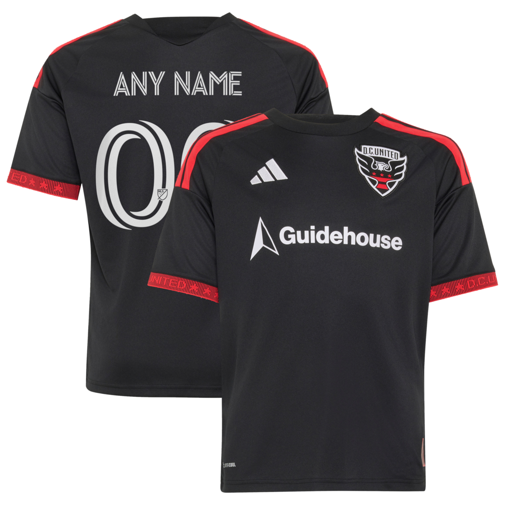 Youth D.C. United adidas Black 2026 Black-and-Red Kit Replica Custom Jersey - Ujersey